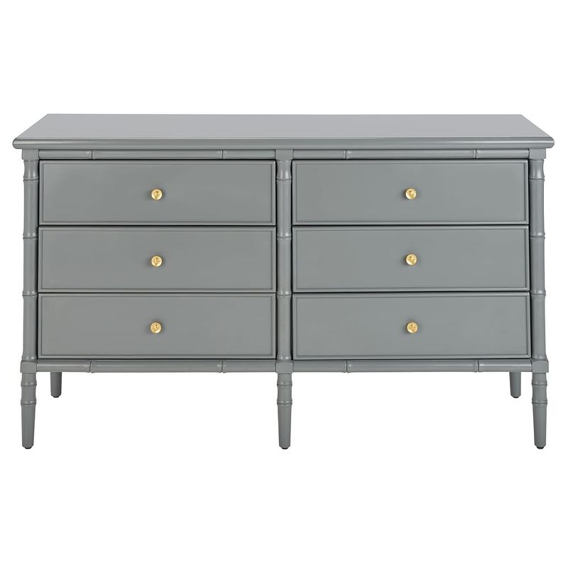 Mina 6 Drawer Dresser by Safavieh Gray Gold Standard Designer Discount Club