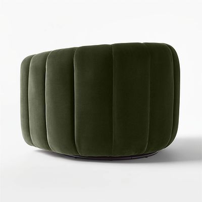 Fitz Channeled Green Velvet Swivel Chair, Set of 2 additional view 2