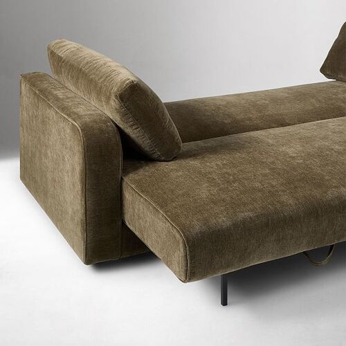 Booker Trundle Sofa Performance Modern Chenille Juniper Poly Concealed Support
