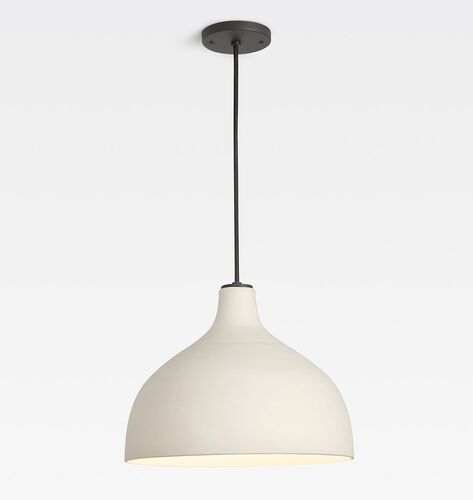 FOLK Abigail 15" Pendant, Ceramic Shade - Unglazed Vanilla
