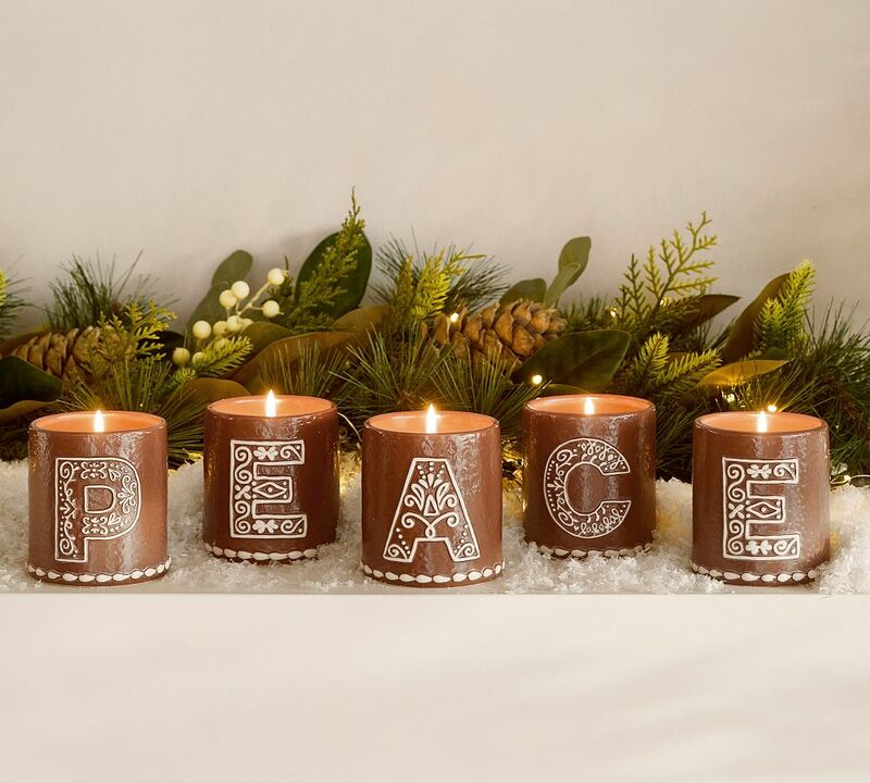 Gingerbread Alphabet Candle: P: Small (Gingerbread Spice)