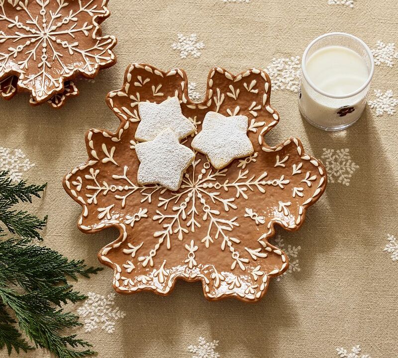 Gingerbread Snowflake Stoneware Serving Platter