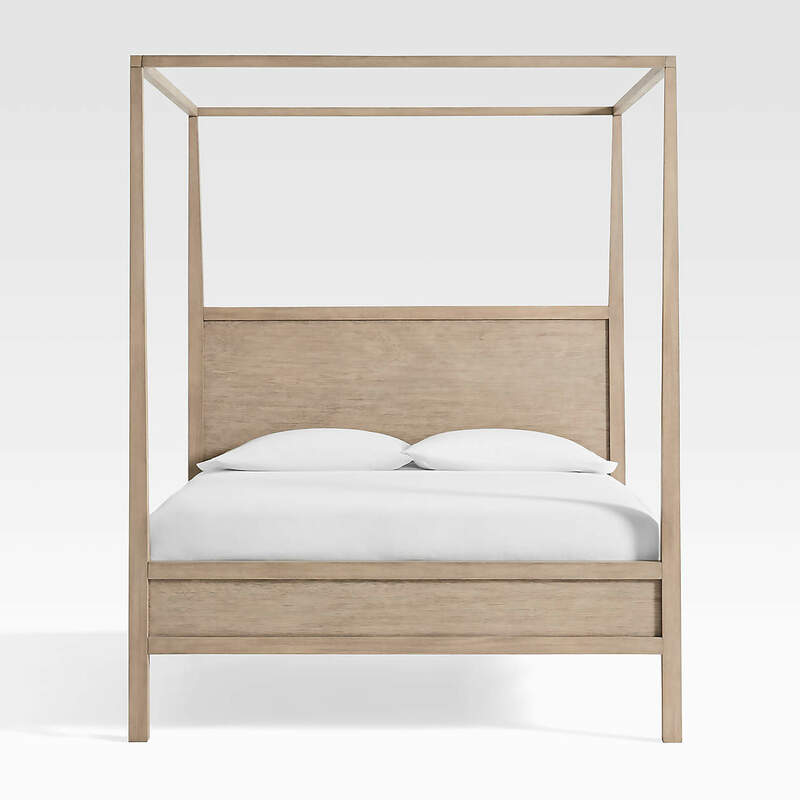 Keane Weathered Natural Queen Wood Canopy Bed