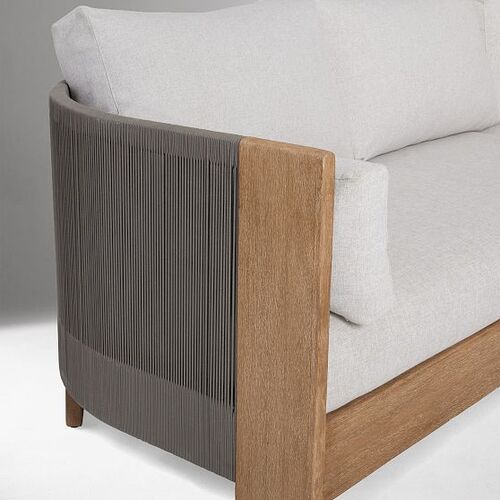 Porto Outdoor 3-Piece L-Shaped Sectional 100", Driftwood, Frost Gray