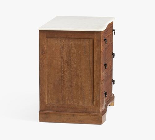 Scarlett Marble Nightstand, Brogan Brown, 28"
