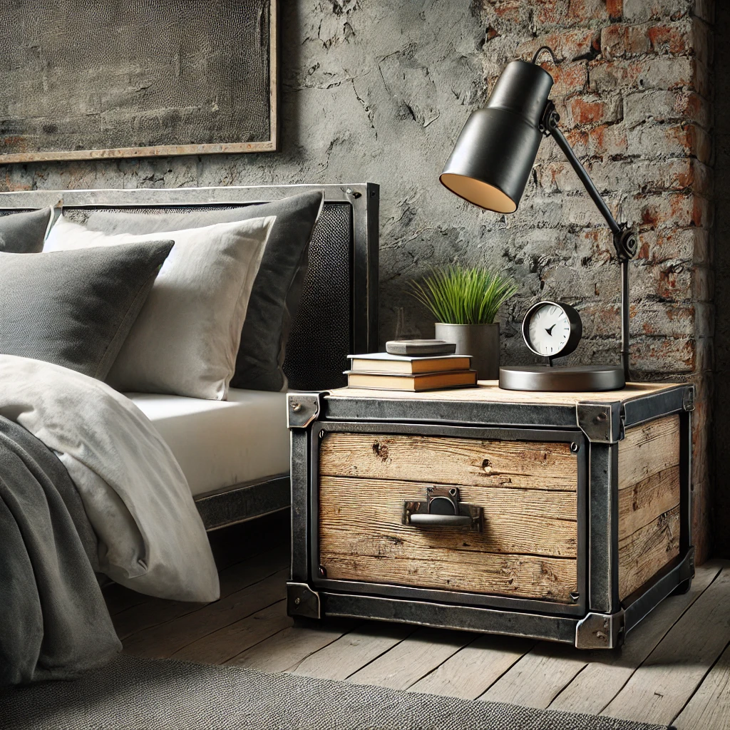 Nighstand in Industrial Interior Design Style