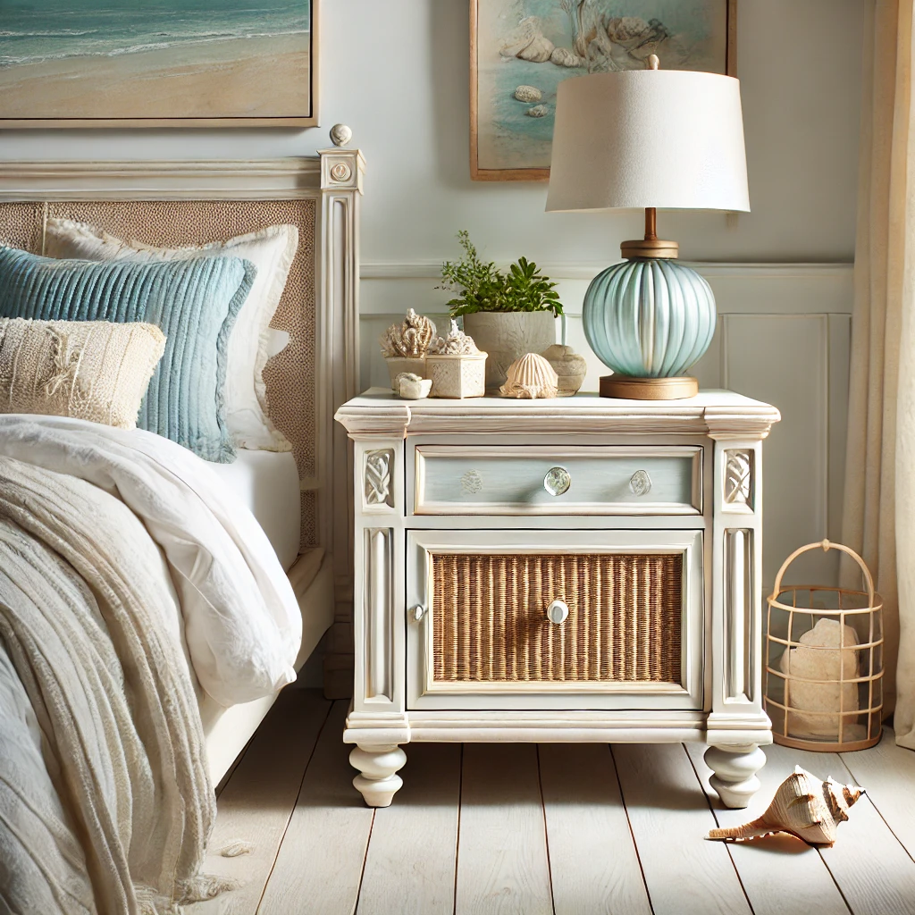Nightstand in coastal interior design style